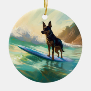 Australisch Kelpie strand surfen schilderij Keramisch Ornament