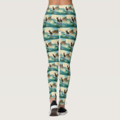 Australisch Kelpie strand surfen schilderij Leggings (Achterkant)