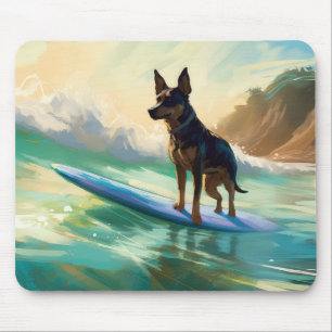 Australisch Kelpie strand surfen schilderij Muismat