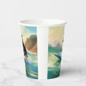 Australisch Kelpie strand surfen schilderij Papieren Bekers (Links)