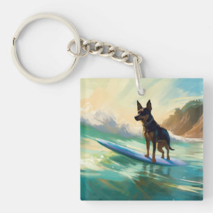 Australisch Kelpie strand surfen schilderij Sleutelhanger