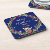 Australisch kerstfeest bier onderzetter (Linkerzijde)