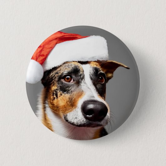 Australisch kerstfeest bij katten ronde button 5,7 cm (Voorkant)
