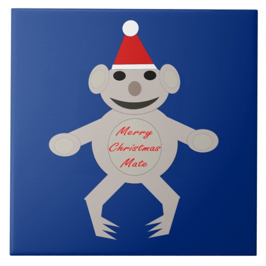 Australisch kerstman Koala Beer Tile Tegeltje (Voorkant)
