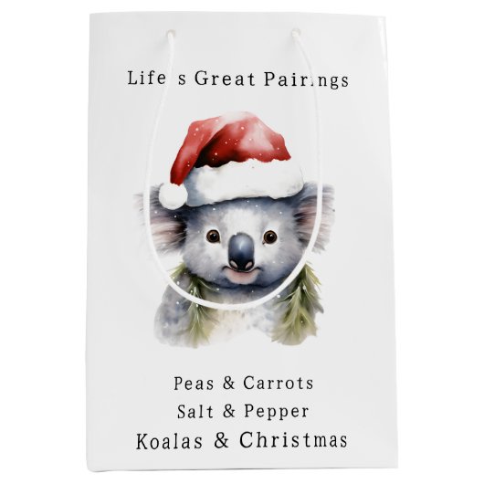 Australisch kerstman Koala Medium Cadeauzakje (Voorkant)