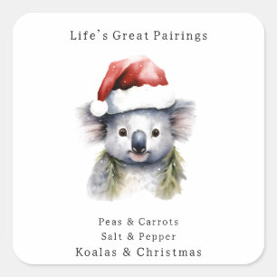 Australisch kerstman Koala Vierkante Sticker