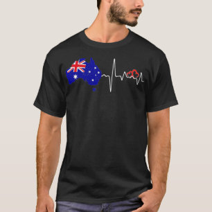 Australisch plattegrond van de vlag — Heartbeat De T-shirt