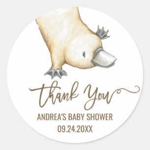 Australisch Platypus Neutral Hartelijk dank Ronde Sticker