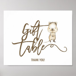 Australisch Quokka Neutral Gift Table Sign Poster