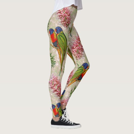 Australisch Rainbow Loriket Pattern Leggings (Rechts)