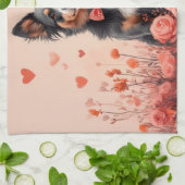 Australisch Rund met Rozen - Valentijnsdag Theedoek (Gevouwen)