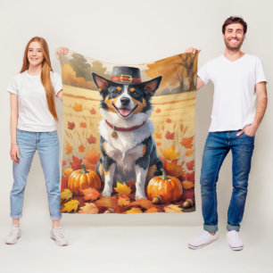 Australisch rundvee in de herfst verlaat Thanksgiv Fleece Deken