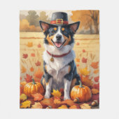 Australisch rundvee in de herfst verlaat Thanksgiv Fleece Deken (Voorkant)