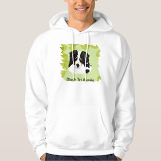 Australisch Shepherd ~Black Tri Green Leaves Desig Hoodie