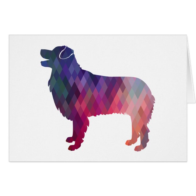 Australisch Shepherd Geometric Silhouette Pink (Voorkant Horizontaal)
