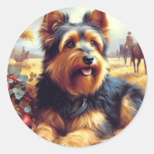 Australisch Terrierschilderij Ronde Sticker