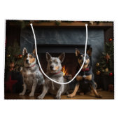 Australisch vee bij de open haard Kerstmis Groot Cadeauzakje (Achterkant)