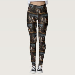 Australisch vee bij de open haard Kerstmis Leggings
