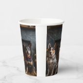 Australisch vee bij de open haard Kerstmis Papieren Bekers (Links)