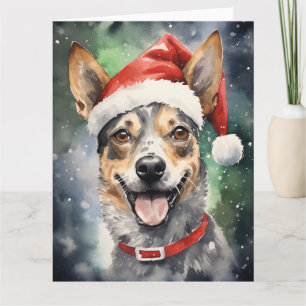 Australisch vee Hond Kerstmis Santa Paws Kaart
