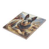  Australisch vee hond schilderen Tegeltje (Zijkant)