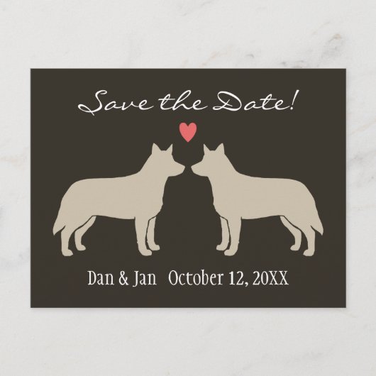 Australisch vee honden bruiloft Save the Date Aankondigingskaart (Voorkant)