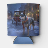 Australisch vee Kerstmis Feestelijk Seizoen Blikjeskoeler (Voorkant)