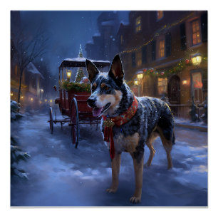 Australisch vee Kerstmis Feestelijk Seizoen Perfect Poster