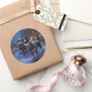 Australisch vee Kerstmis Feestelijk Seizoen Ronde Sticker