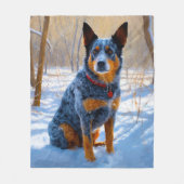 Australisch vee liet het sneeuwKerstmis Fleece Deken (Voorkant)