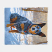 Australisch vee liet het sneeuwKerstmis Fleece Deken (Voorkant (Horizontaal))