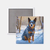 Australisch vee liet het sneeuwKerstmis Magneet (Voorkant / Achterkant)