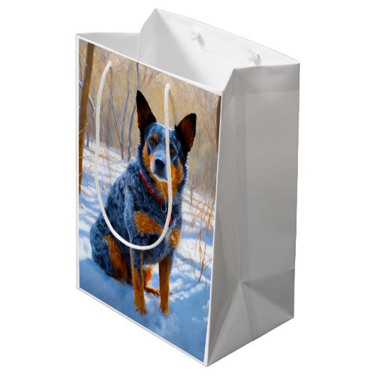 Australisch vee liet het sneeuwKerstmis Medium Cadeauzakje (Achterkant Gekanteld)