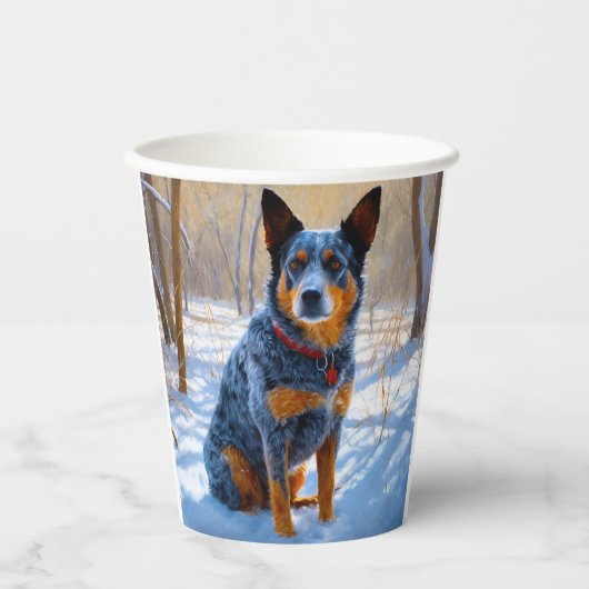 Australisch vee liet het sneeuwKerstmis Papieren Bekers (Voorkant)