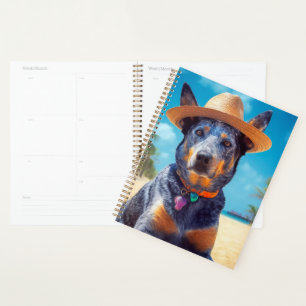 Australisch vee op het strand, cadeau voor hondenl planner