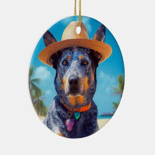 Australisch vee op het strand, hondenliefhebbers z keramisch ornament