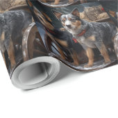 Australisch vee Sneeuwslee Kerstdecoratie Cadeaupapier (Rol Hoek)