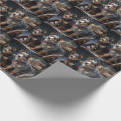 Australisch vee Sneeuwslee Kerstdecoratie Cadeaupapier (Hoek)