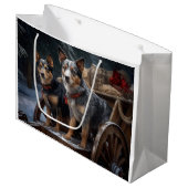 Australisch vee Sneeuwslee Kerstdecoratie Groot Cadeauzakje (Voorkant Gekanteld)