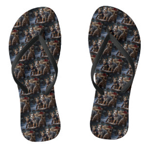 Australisch vee Sneeuwslee Kerstdecoratie Teenslippers