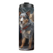 Australisch vee Sneeuwslee Kerstdecoratie Thermosbeker (Voorkant)