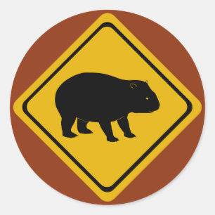 Australisch wegwijzer wombat ronde sticker