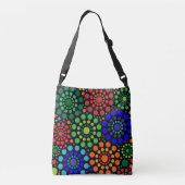 Australische aboriginal art cirkels crossbody tas (Achterkant)