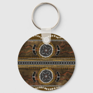 Australische aboriginal Art - voedselverzameling Sleutelhanger