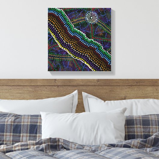 Australische Aboriginal Design Print (Insitu (Slaapkamer))