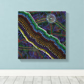 Australische Aboriginal Design Print (Insitu (Houten vloer))