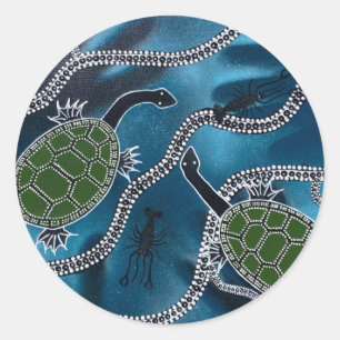 Australische Aboriginal sticker voor kalkhalsslang