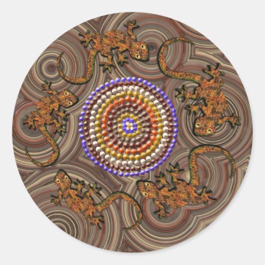 Australische aboriginal Style Desert Art Stickers (Voorkant)