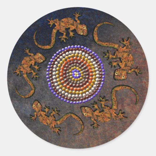 Australische aboriginal Style Desert Art Stickers (Voorkant)