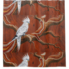 Australische Aboriginal-thema Cockatiel Douchegordijn